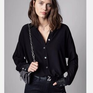 NWT Zadig & Voltaire Tamara Strass Blouse